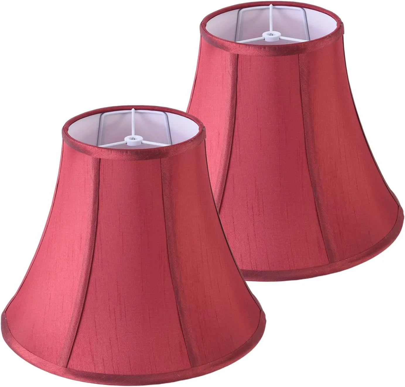 Discount White Bell Lamp Shades Set of 2 Medium Shade 6.7“Top x 13“Bottom x 10“High(Spider) Traditional Lampshade