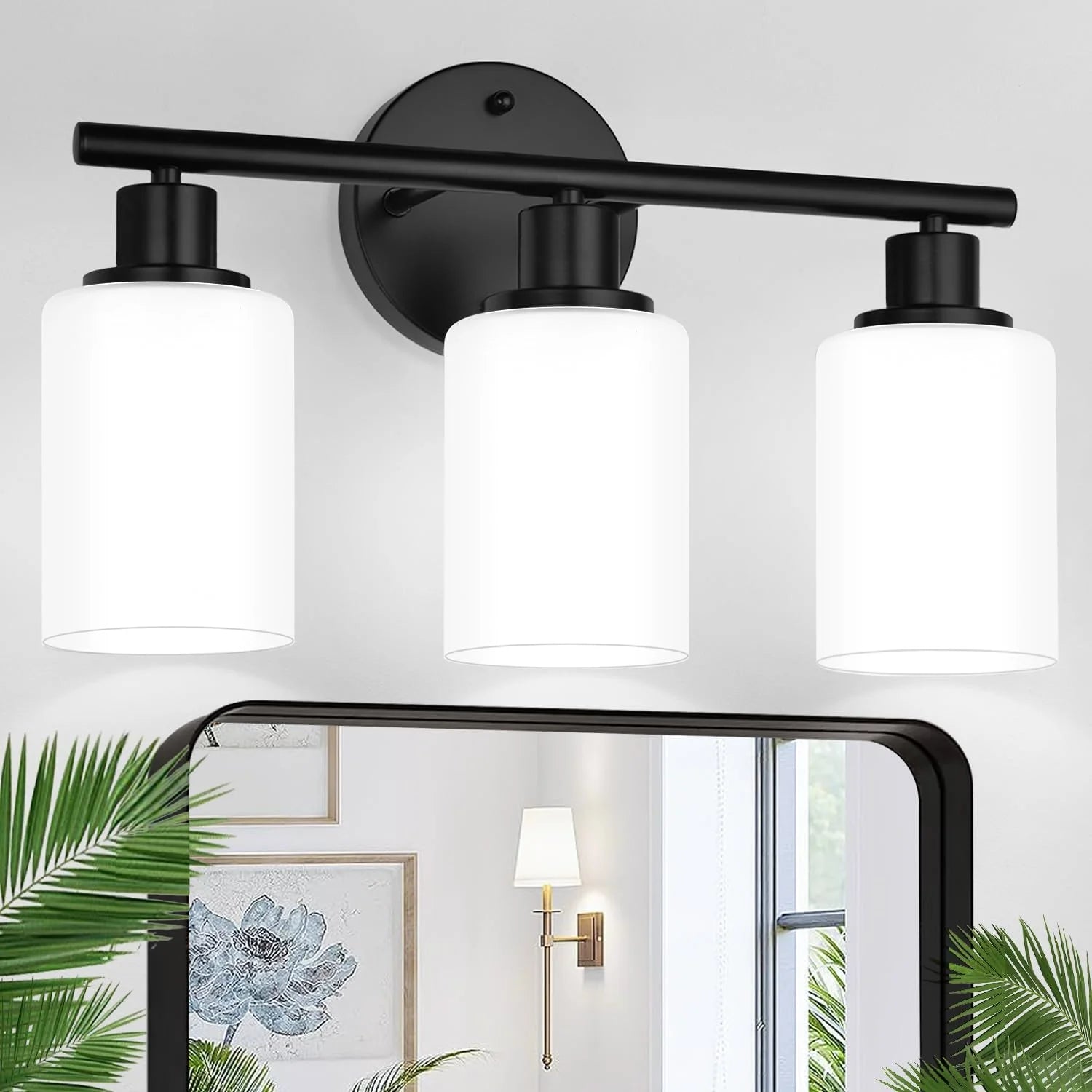 Discount Zarbitta 3-Light Bathroom Light Fixtures, 17.23 Black Modern Vanity Lights with Clear Glass Shade - Image 32