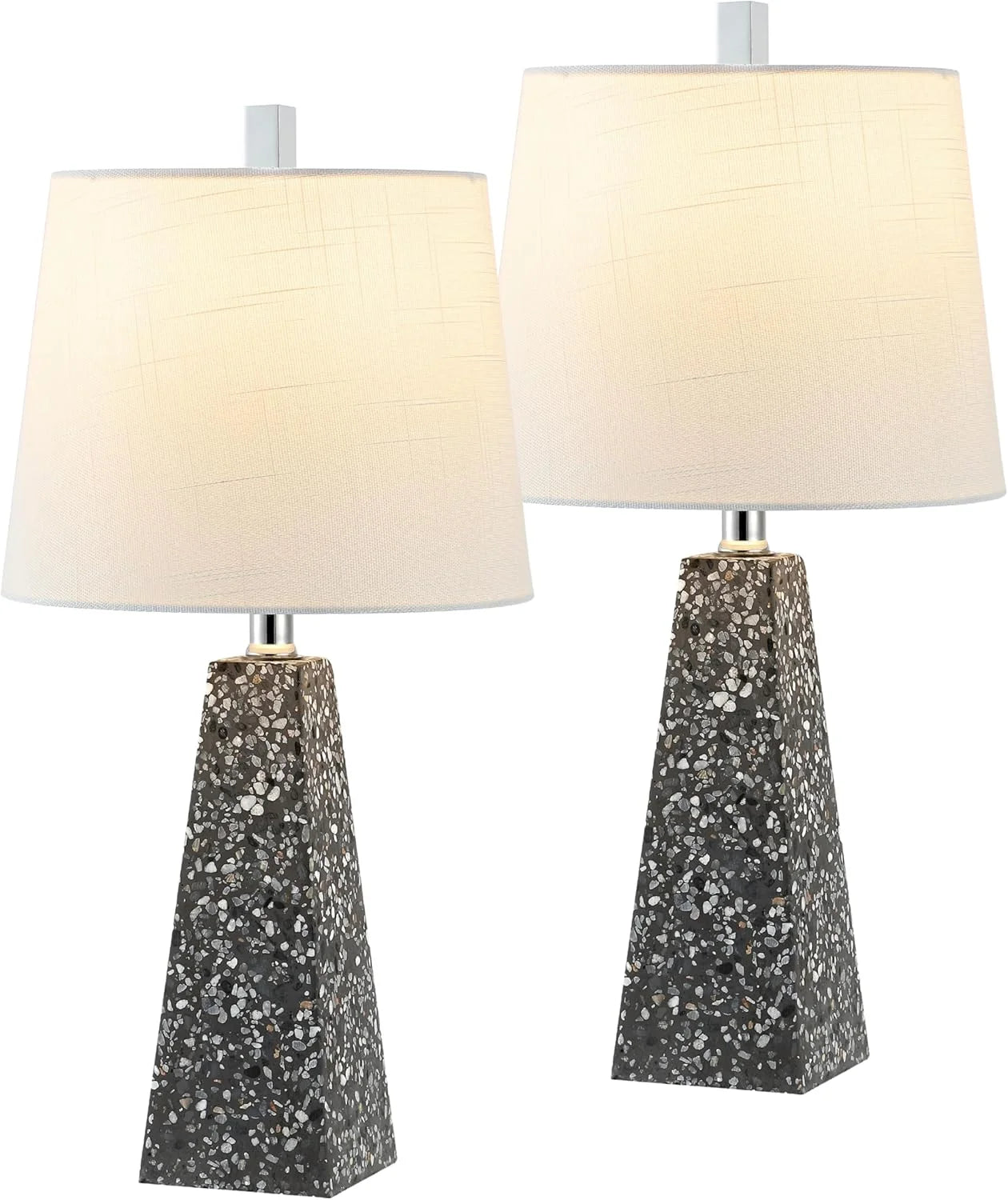Discount JONATHAN Y 20.5 White Marble Finish Modern Resin Table Lamp for Bedroom Living Room, Bulb Included - Image 4