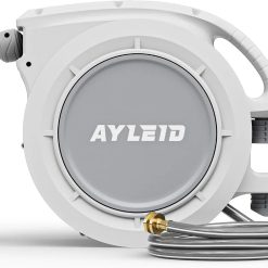 Alternative view of Discount Retractable Rubber Hybrid Garden Hose Reel, 5/8x100ft Wall Mount, 24-month warranty, 9-pattern sprayer
