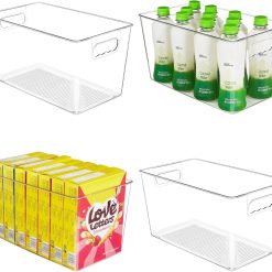 Alternative view of Discount 6 Pack Clear Storage Bins, Pantry Organizer Bins with Handle, Large, BPA-free Plastic Bins, Pantry Storage