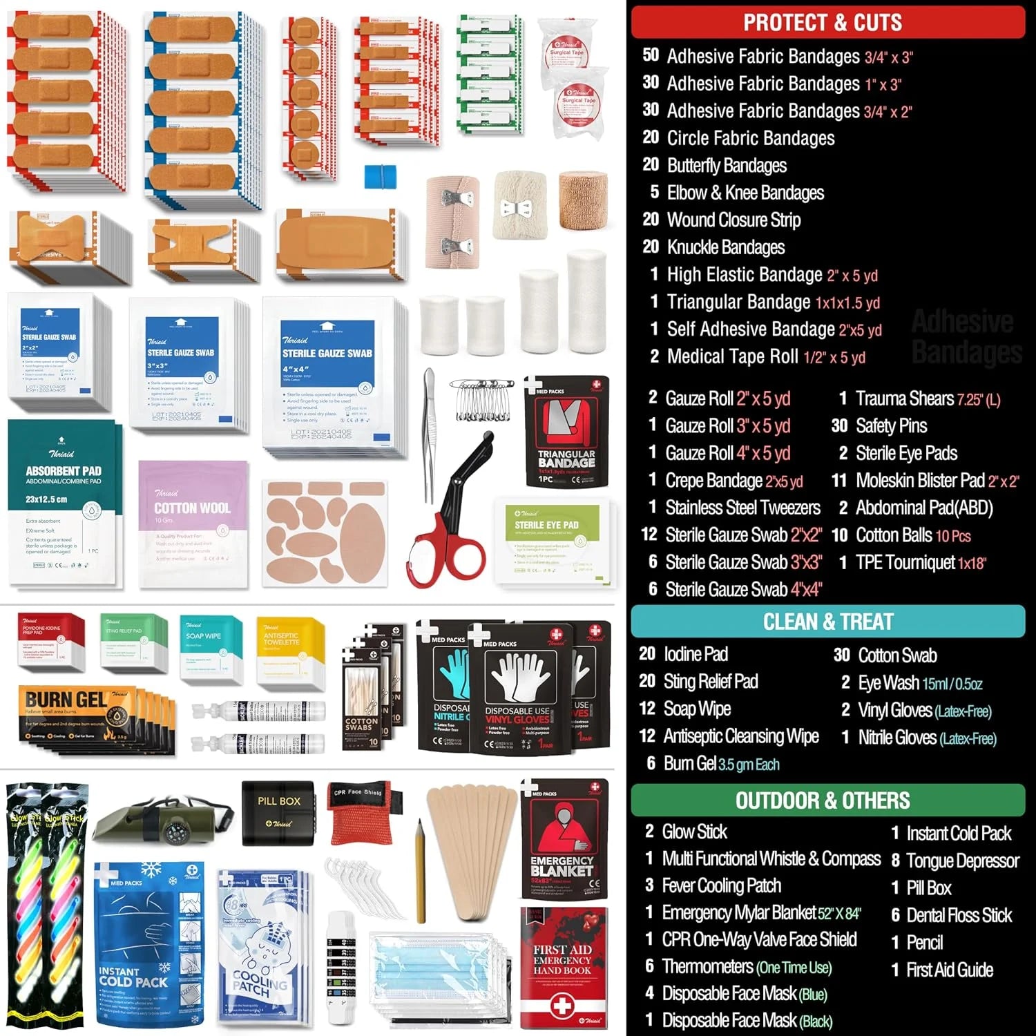 Discount First Aid Kit, Well-Organized Premium Waterproof Compact Trauma Medical Kits for Any Emergencies - Image 6