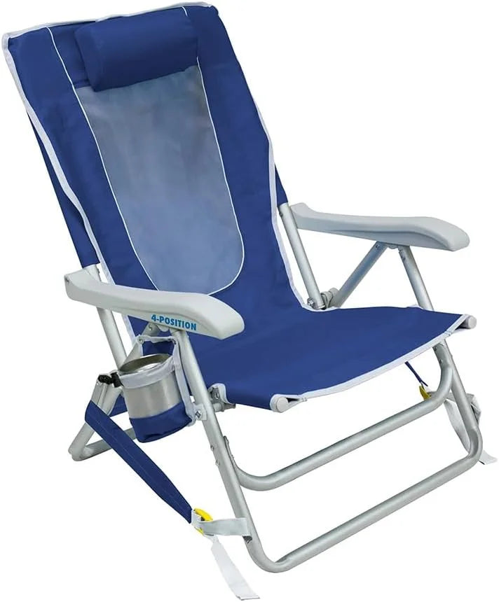 Discount Outdoor Sunshade Backpack Beach Chair, Reclining Folding Canopy Chair with Durable Armrests