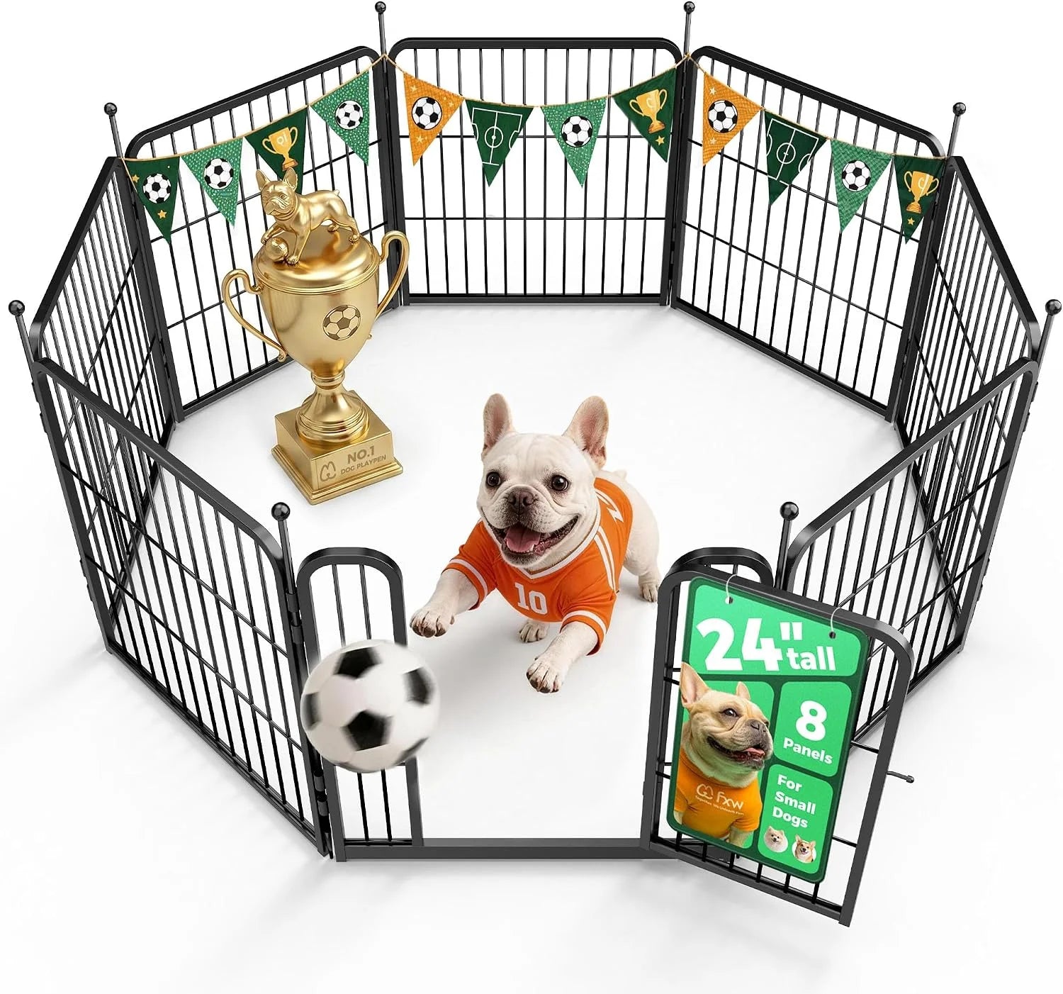 Discount Rollick Dog Playpen, Indoor, 24 H, 8 Panels - Image 55
