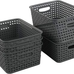 Discount Storage Basket, 10.03 x 7.59 x 4.09, Pack of 6, Gray