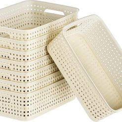 Alternative view of Discount Plastic Storage Baskets, Small Organizing Baskets, Plastic Storage Bins Wicker Pantry Organizer Bins