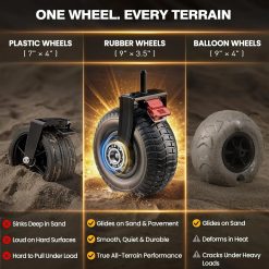 Alternative view of Discount Beach Wagon with 9×3.5IN Big Inflatable Rubber Wheels for Sand, 240L Collapsible Wagon Cart