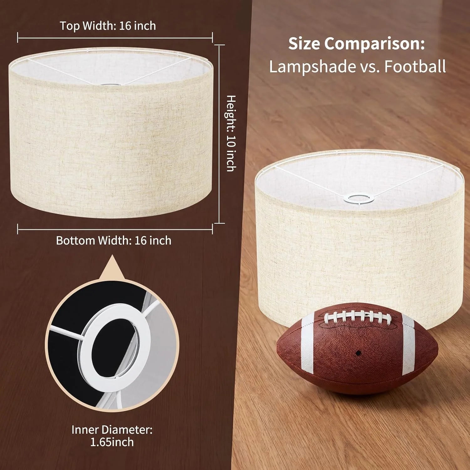 Discount Large Drum Lamp Shades Set of 2 16 Top x 16 Bottom x 10 High - Image 6