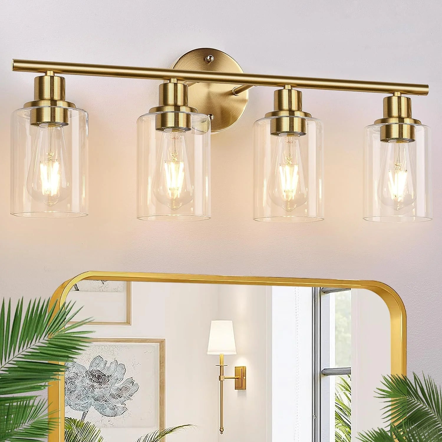 Discount Zarbitta 3-Light Bathroom Light Fixtures, 17.23 Black Modern Vanity Lights with Clear Glass Shade - Image 2