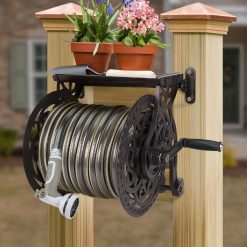 Alternative view of Discount Wall Mount Garden Hose Reel for Outside, Holds 125 ft x 5/8" Hose Storage, Decorative Heavy Duty Water Hose