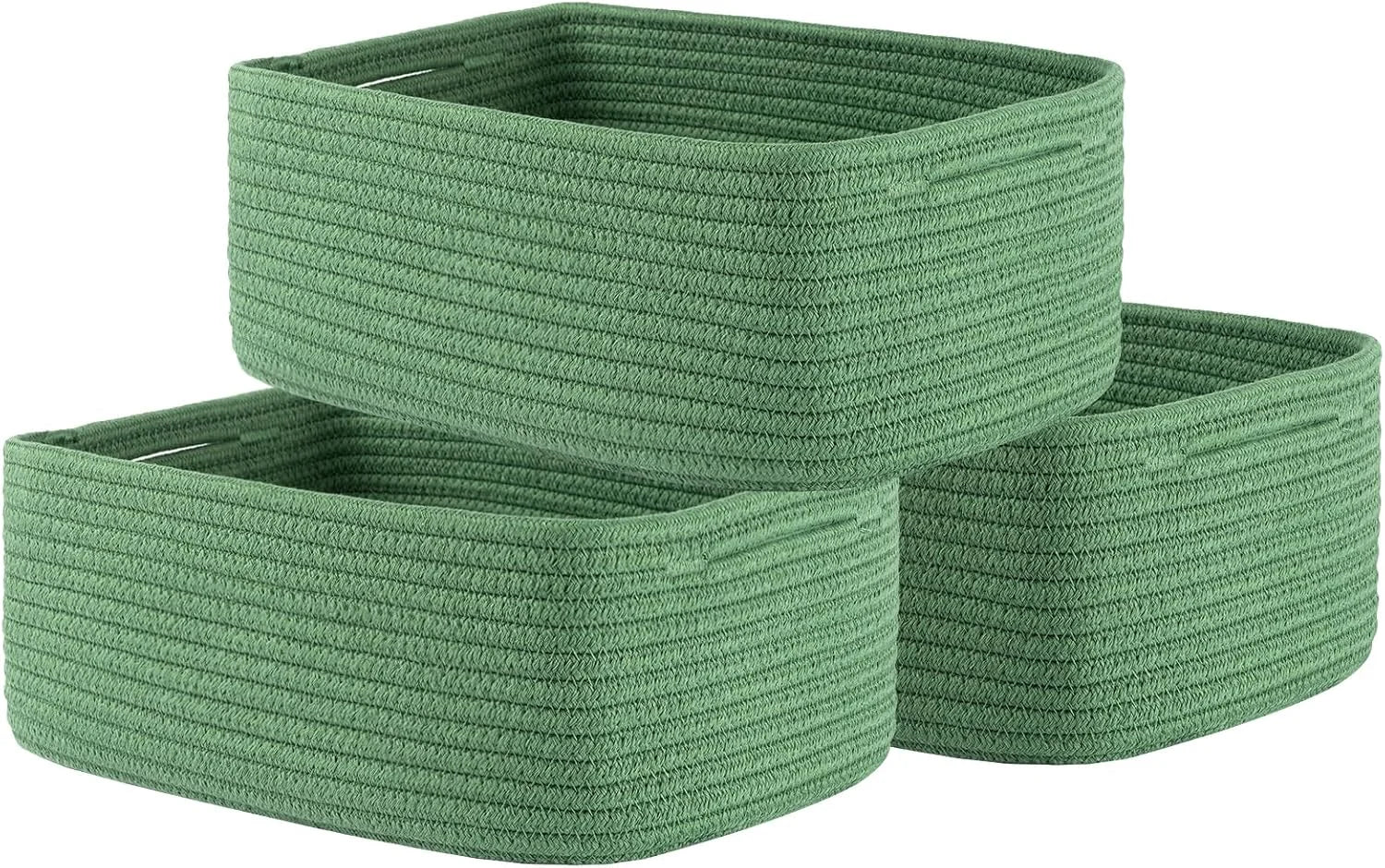 Discount Woven Storage Organizing Basket, 13.5×9.5×5 inches, 3 Pack, Shelf baskets for closet organization