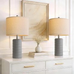 Alternative view of Discount PoKat 20.75" Small Modern Ceramic Table Lamps Set of 2