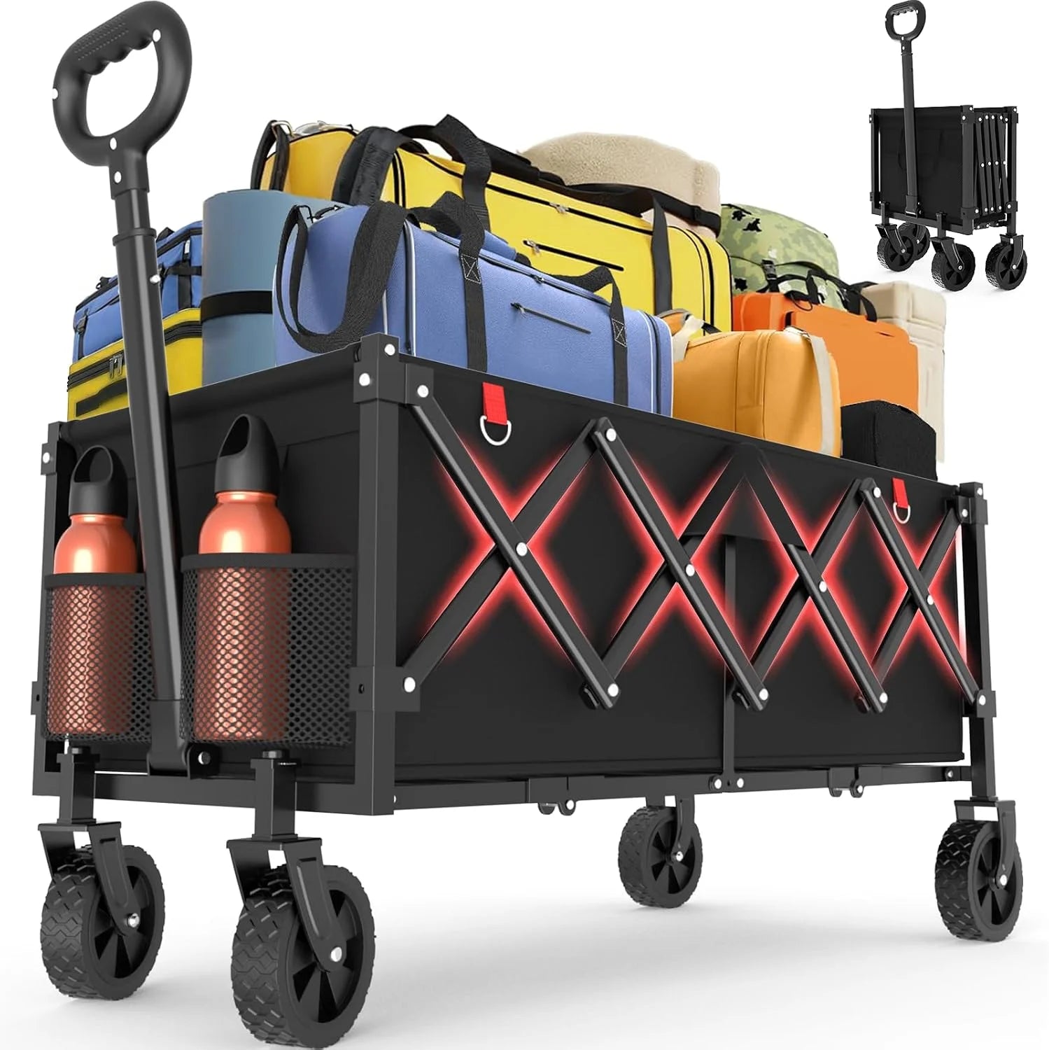 Discount Wagons Carts Foldable, 360LBS Folding Heavy Duty Wagon with Wheels - Image 4
