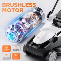 Alternative view of Discount 40V (2 x 20V) 16 Electric Lawn Mower Cordless, Brushless Lawnmower with 6-Height Adjust