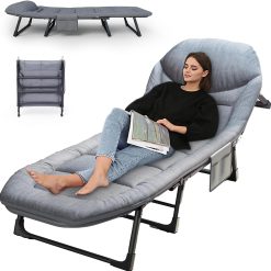 Alternative view of Discount Adjustable Folding Camping Cot with Mattress(L”70in), 550 Heavy Duty Adult Bed