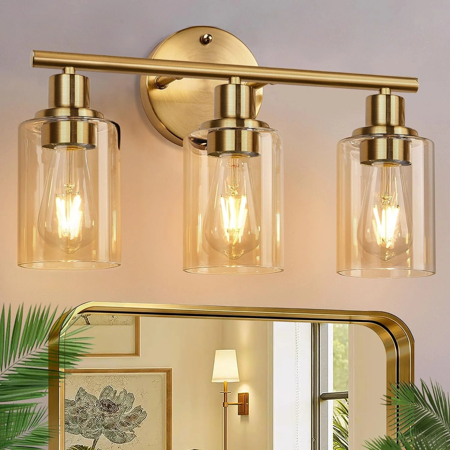 Discount Zarbitta 3-Light Bathroom Light Fixtures, 17.23 Black Modern Vanity Lights with Clear Glass Shade - Image 24