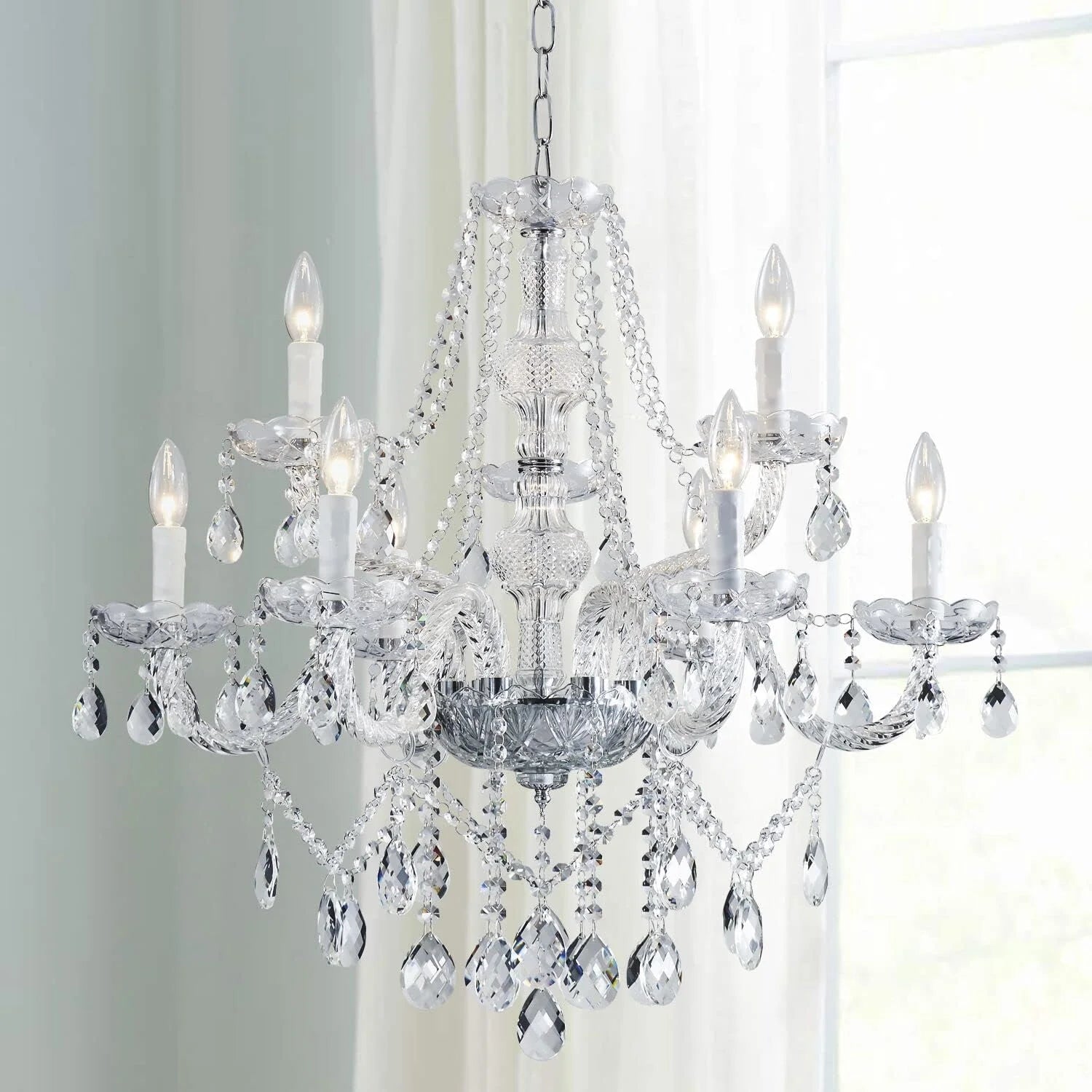 Discount Mossi 5 Light Modern Contemporary Elegant K9 Crystal Glass Chandelier Pendant Ceiling Lighting Fixture - Image 5