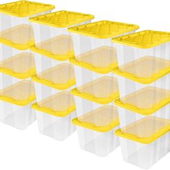 Discount Sterilite 4-Pack 27 Gallon Industrial Storage Tote, Heavy-Duty Plastic Bins