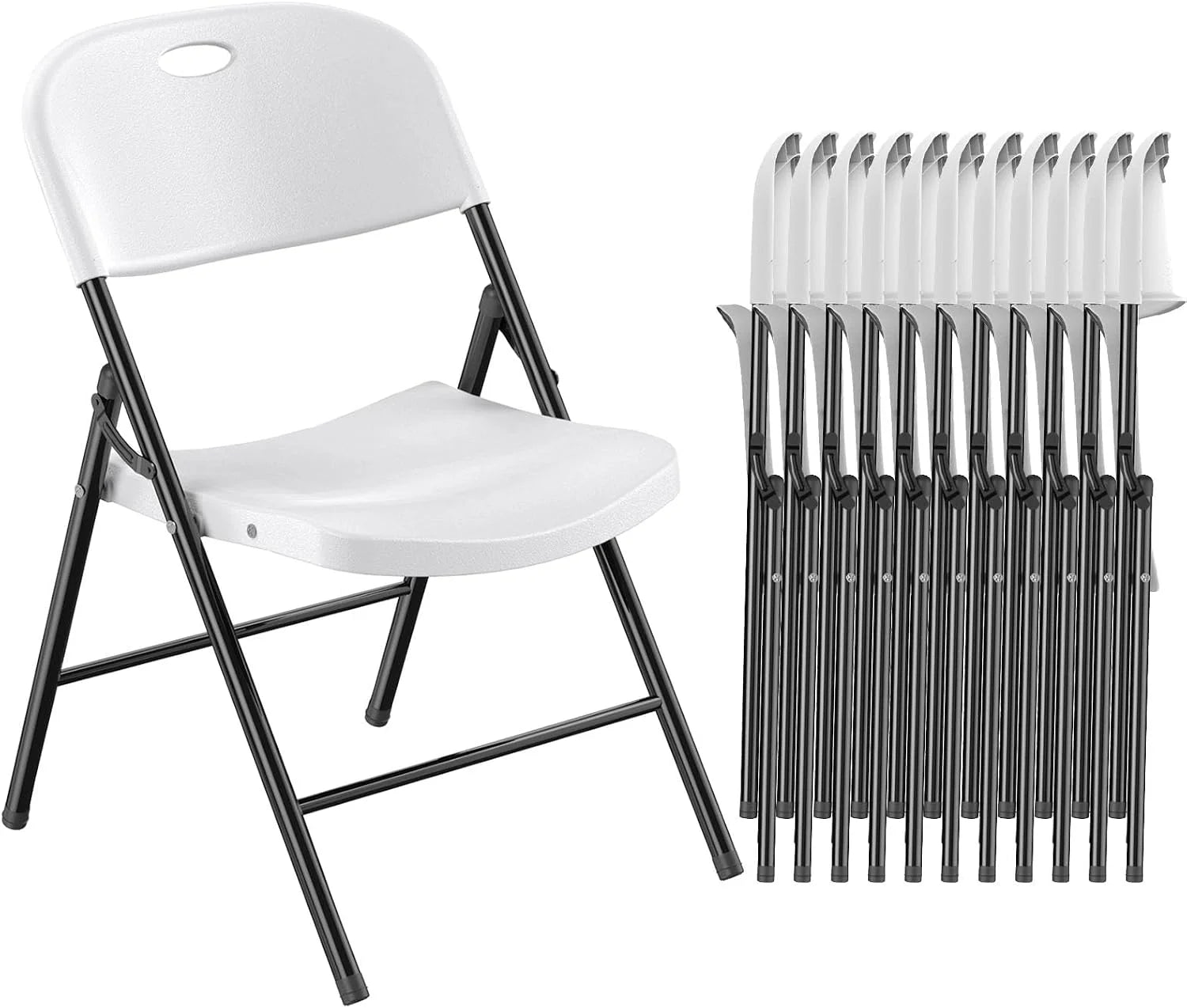 Discount 350 Weight Limit Heavy Duty Plastic Folding Chair with Reinfoced Steel Frame for Indoor and Outdoor, Wedding - Image 3