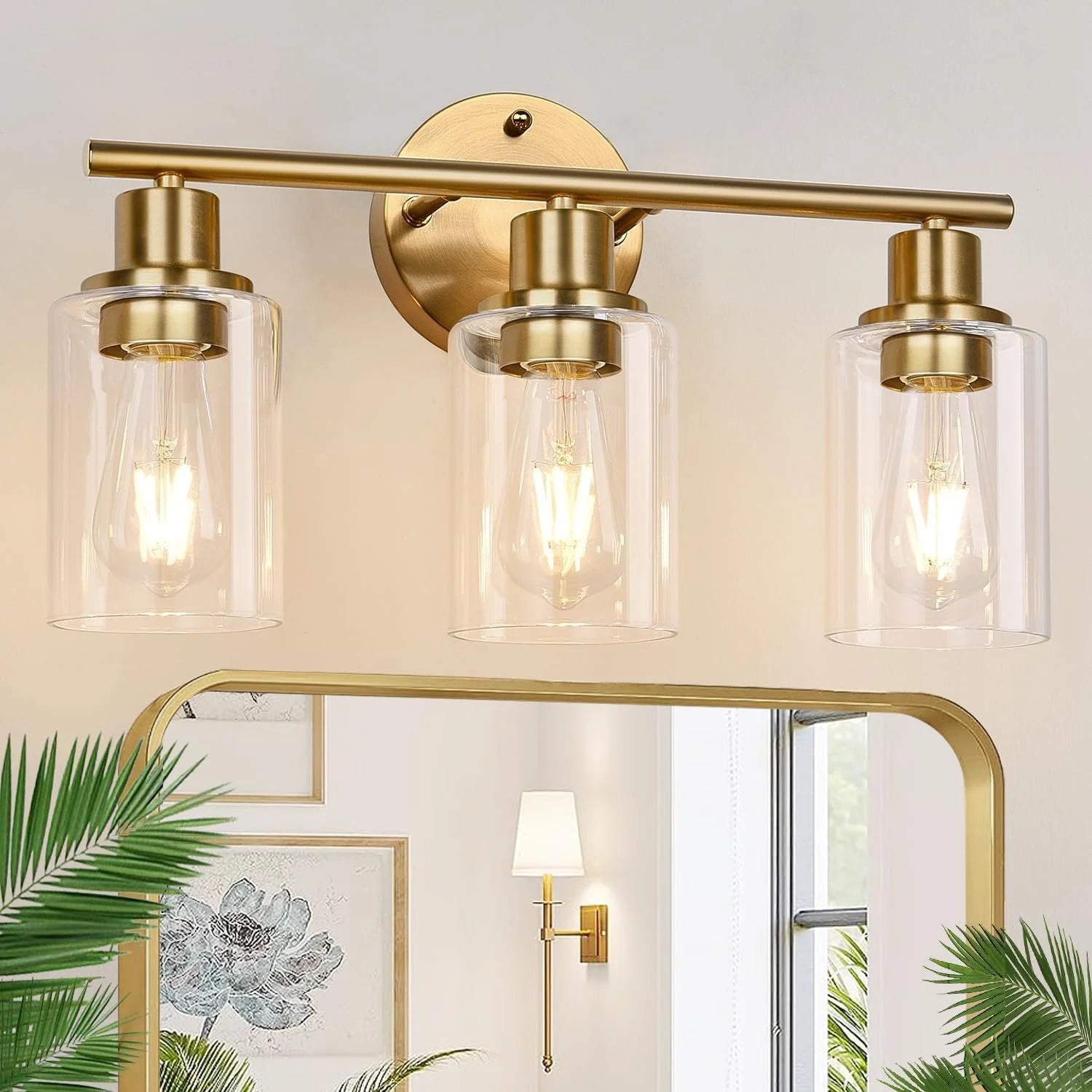 Discount Zarbitta 3-Light Bathroom Light Fixtures, 17.23 Black Modern Vanity Lights with Clear Glass Shade - Image 19