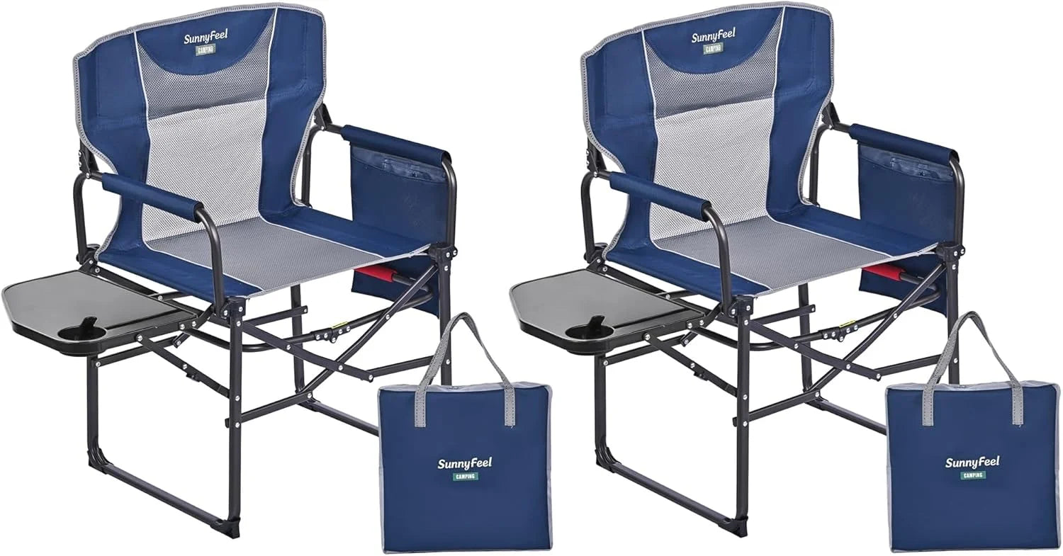 Discount SUNNYFEEL Camping Directors Chair, Heavy Duty, Oversized Portable Folding Chair with Side Table - Image 20