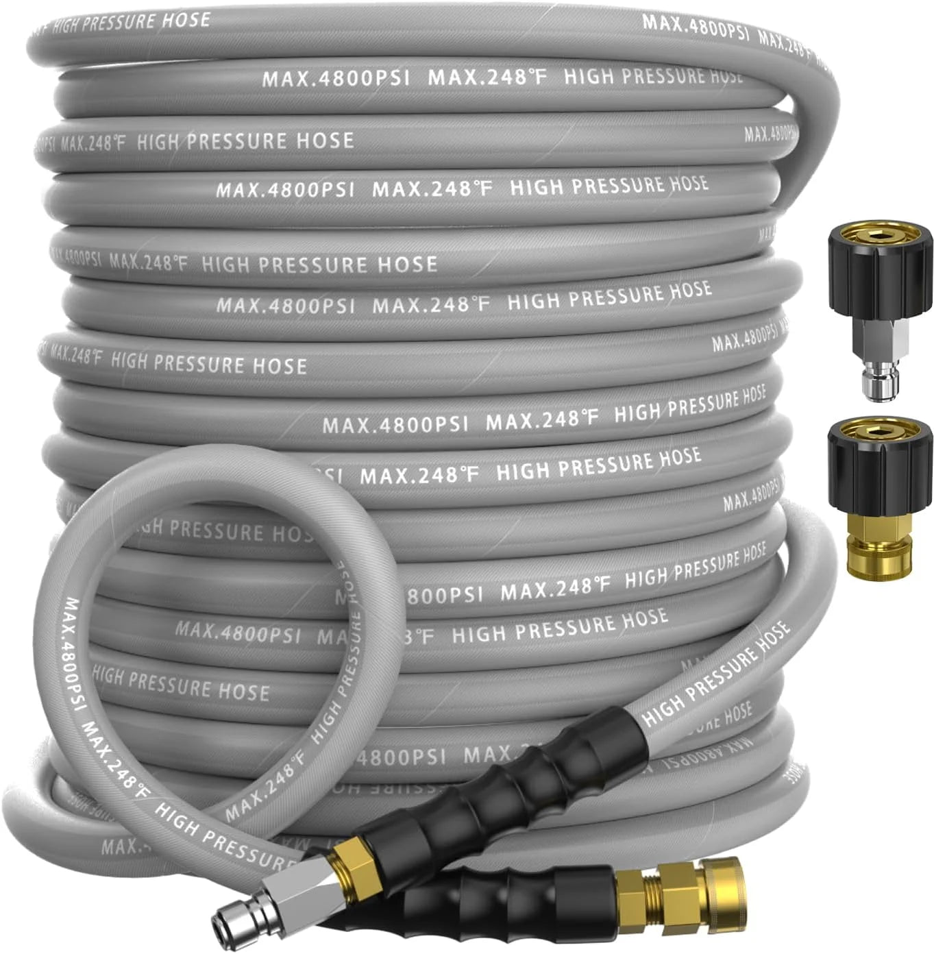 Discount 3/8 Pressure Washer Hose 50FT 4800 PSI, Kink Resistant Steel Braided Layer & NonMarking Rubber for Hot/Cold - Image 7