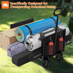 Alternative view of Discount 3 in 1 Wagons Carts Foldable with 360LBS Capacity, 120L Heavy Duty Collapsible Wagon, Utility Wagon Cart with Wheels for Grocery