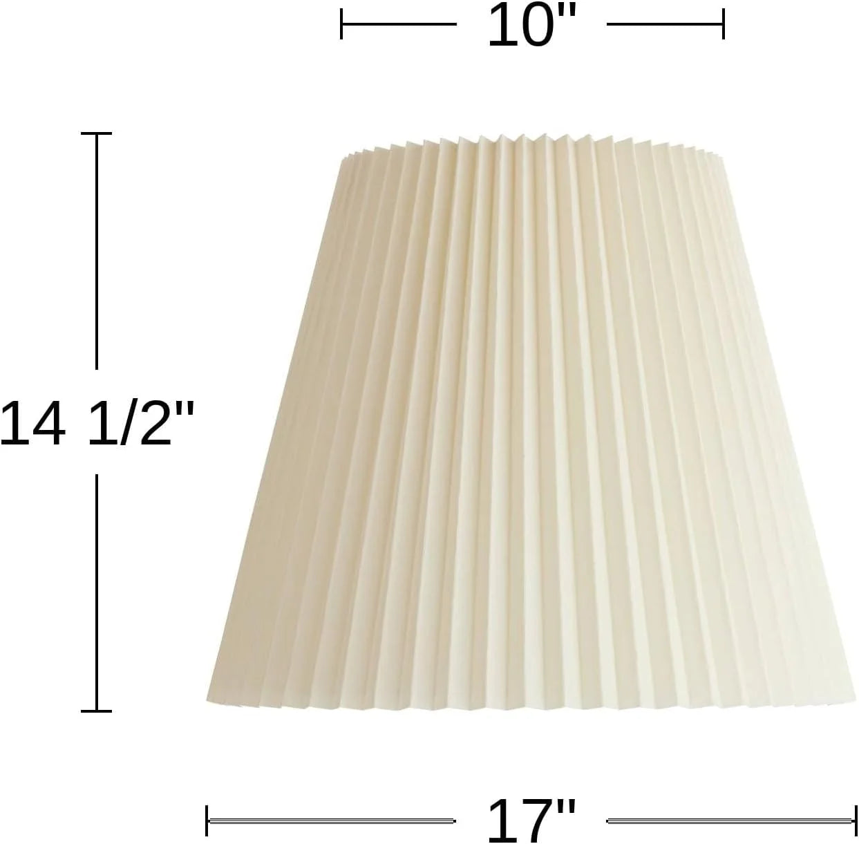 Discount 10 Top x 17 Bottom x 14 1/2 High x 14 3/4 Slant Lamp Shade (Pre-Assembled) Replacement Large Ivory White Bell Round - Image 4