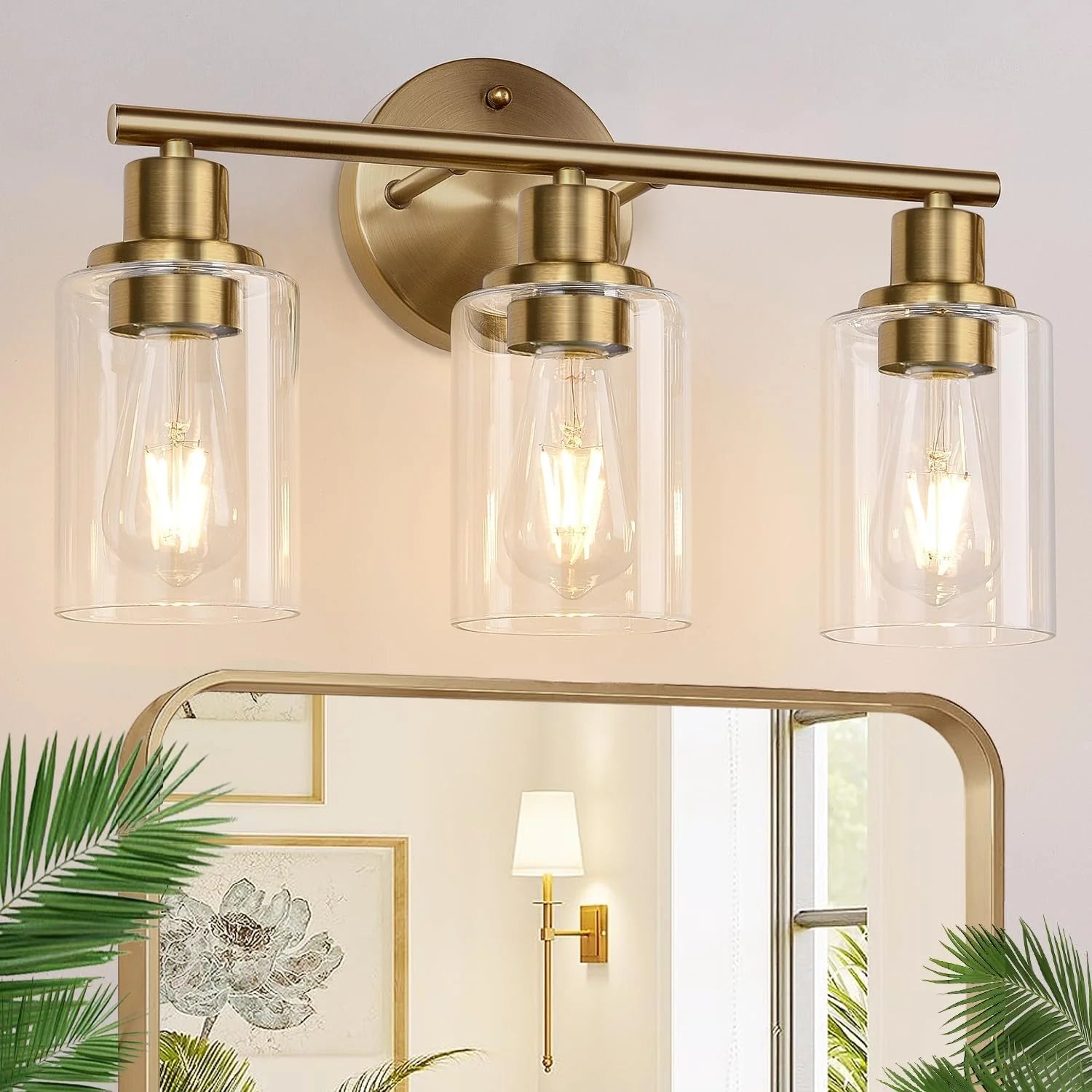 Discount Zarbitta 3-Light Bathroom Light Fixtures, 17.23 Black Modern Vanity Lights with Clear Glass Shade - Image 14