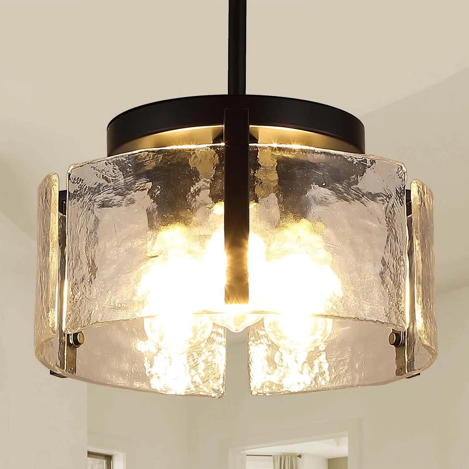 Discount Chandeliers for Dining Room Light Fixture, Adjustable Glass Modern Farmhouse Chandelier for Entryway - Image 8