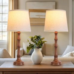 Discount Modern Farmhouse Table Lamp Bedside Reading Lamps Living Room End Tables Set Lamps for Night Stands Bedroom