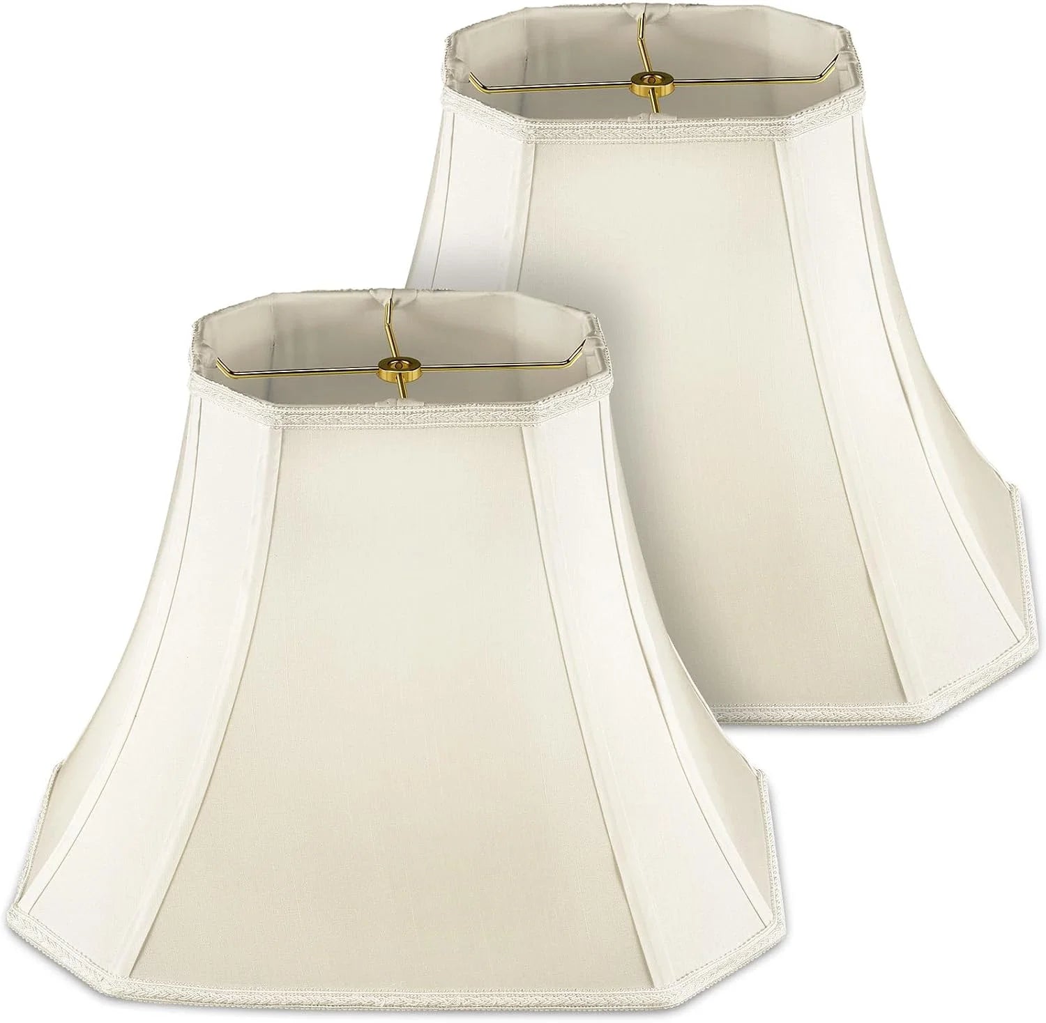Discount Set of 2 Bell Lamp Shade 6.25 x 8 Top 11 x 16 Bottom 12 High (Spider) Rectangle Cut Square Replacement - Image 4