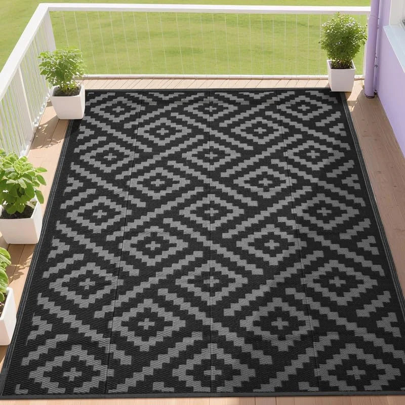 Discount RURALITY Outdoor Rugs 8"x10" Waterproof for Patios Clearance, Plastic Straw Mats for RV - Image 9