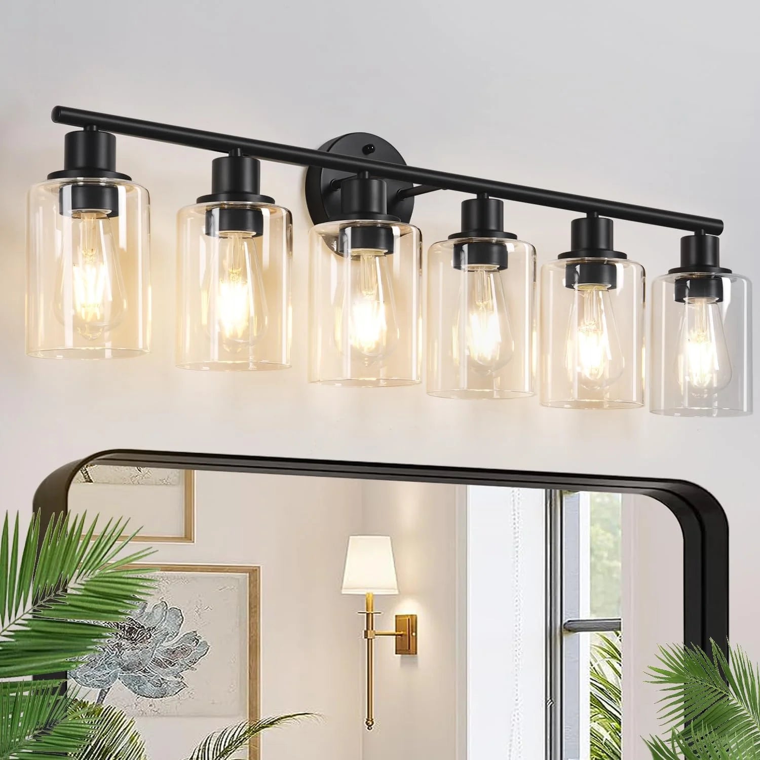 Discount Zarbitta 3-Light Bathroom Light Fixtures, 17.23 Black Modern Vanity Lights with Clear Glass Shade - Image 22