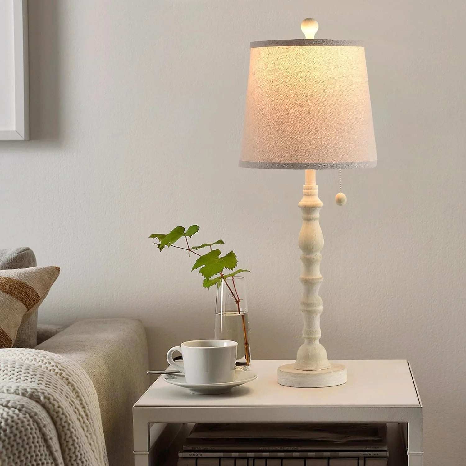 Discount Modern Farmhouse Table Lamp Bedside Reading Lamps Living Room End Tables Set Lamps for Night Stands Bedroom - Image 10