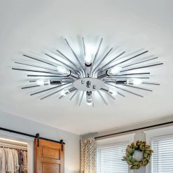Alternative view of Discount ZGLAOJT Semi Flush Mount 8 Light Ceiling Light Modern Metal Ceiling Lighting Gold Light Fixture Chandelier