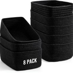 Alternative view of Discount Small Storage Organizing Baskets, Woven Rope Bins for Bathroom, Closet, Shelf Organizer