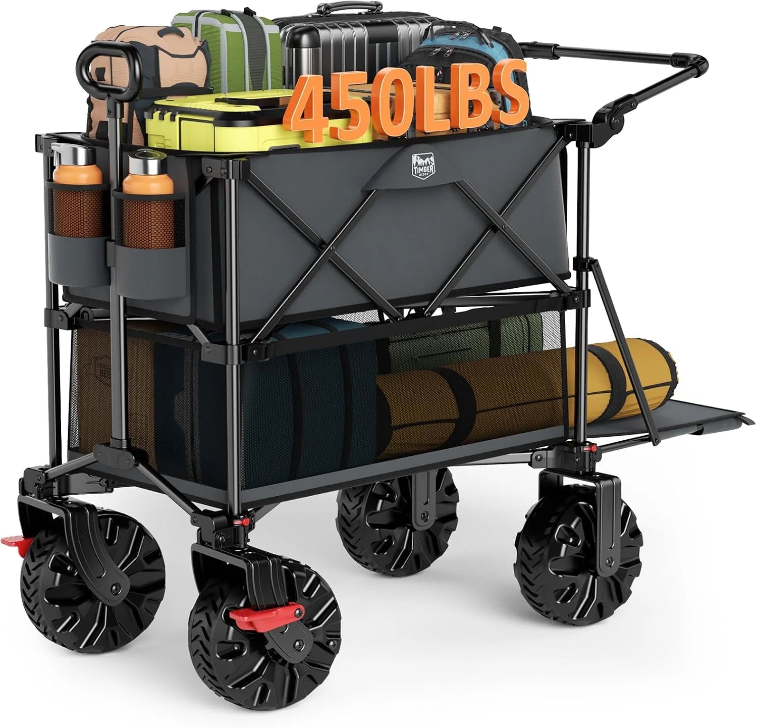 Discount TIMBER RIDGE 400L Folding Double Decker Wagon with Brakes, 54 Extra Long - Image 8