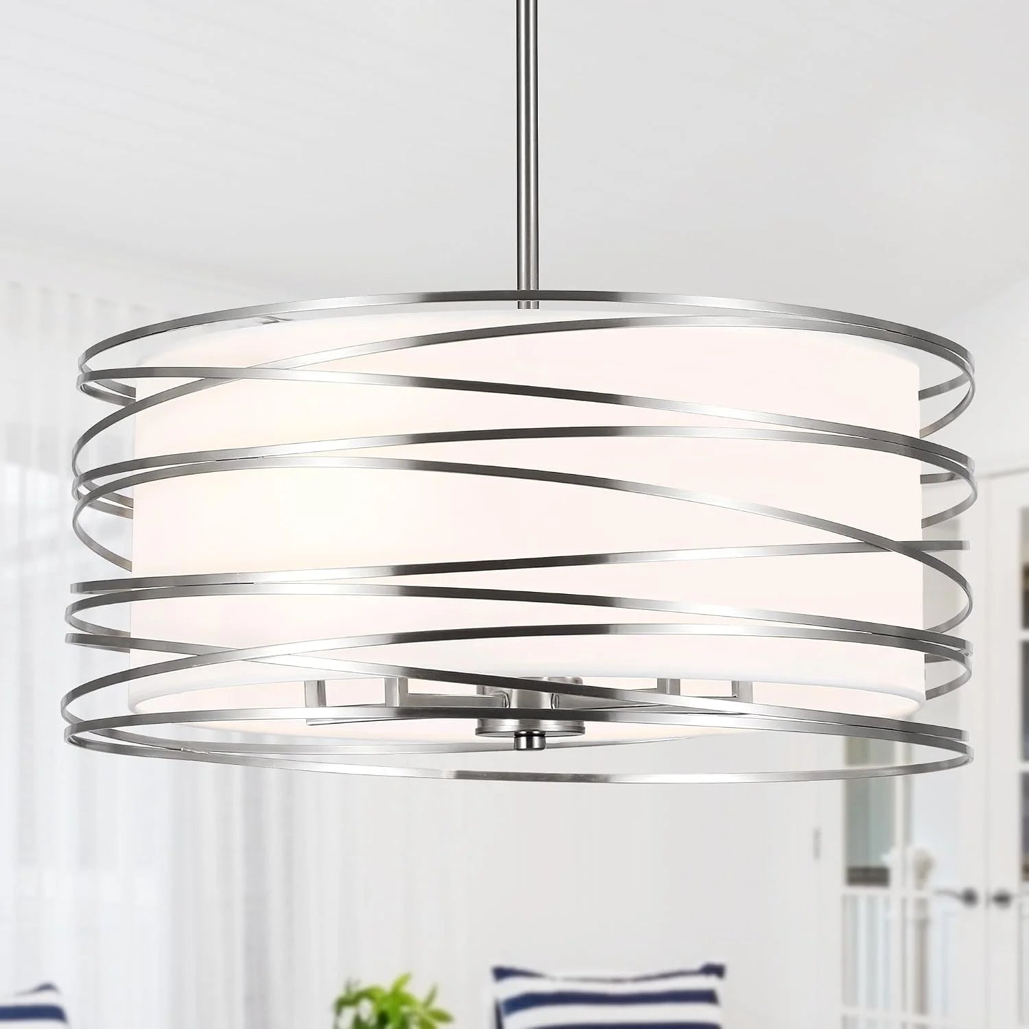 Discount 12.6” Farmhouse Chandeliers for Dining Room, 3-Light Industrial Metal Hanging Light Fixture - Image 6
