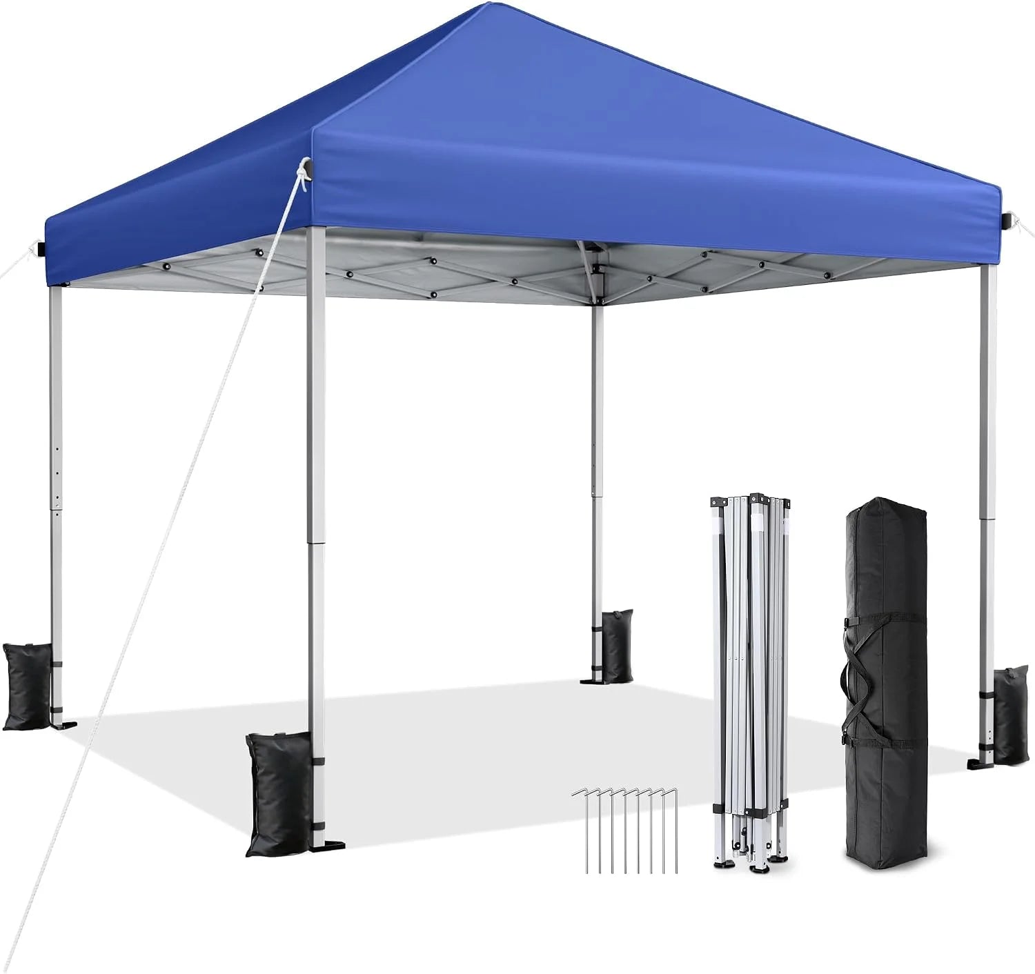 Discount Vinabilia 10x10 Pop Up Canopy Tent with One-Push Center Lock,White - Image 7