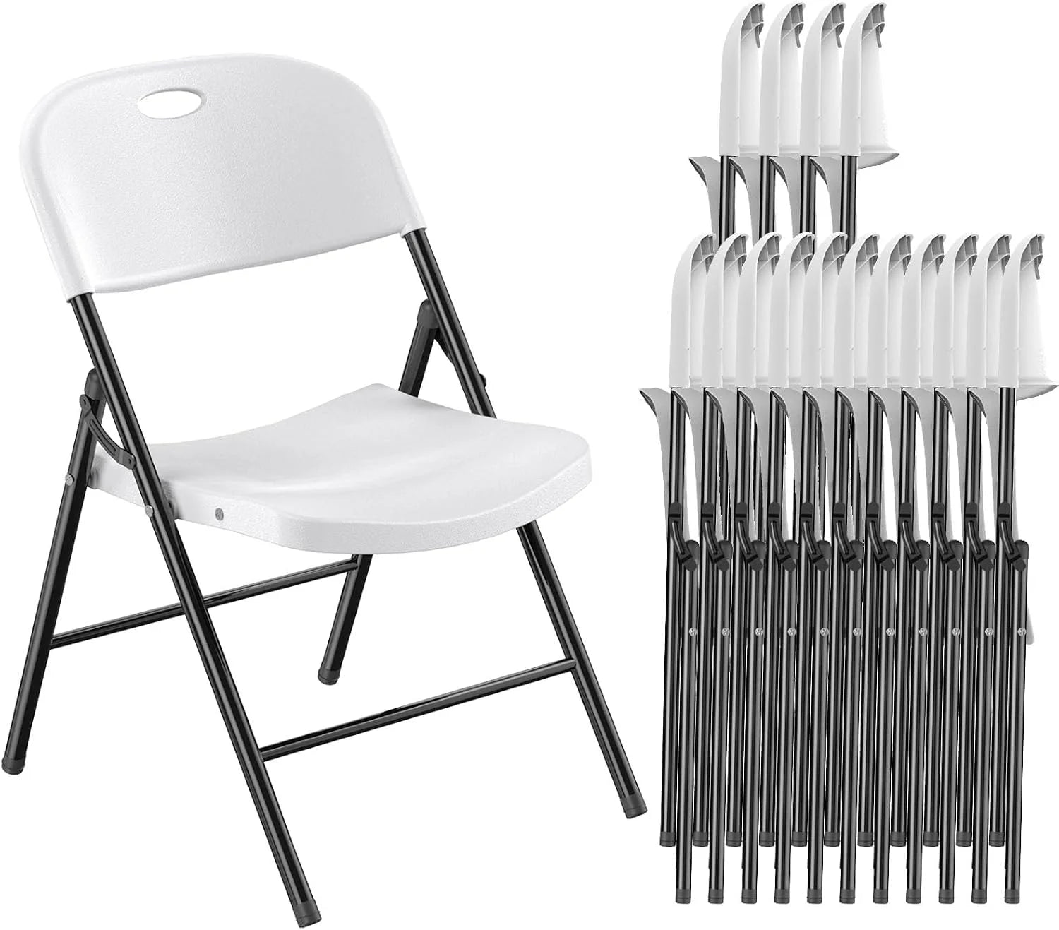 Discount 350 Weight Limit Heavy Duty Plastic Folding Chair with Reinfoced Steel Frame for Indoor and Outdoor, Wedding