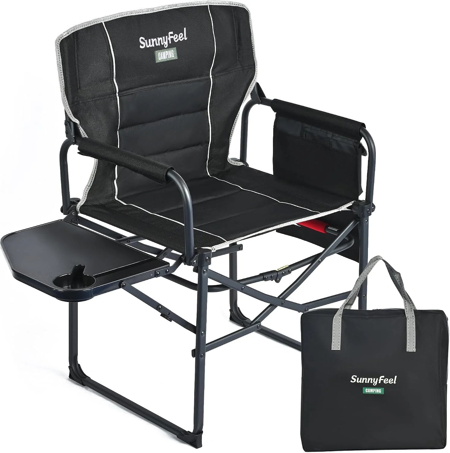Discount SUNNYFEEL Camping Directors Chair, Heavy Duty, Oversized Portable Folding Chair with Side Table - Image 3