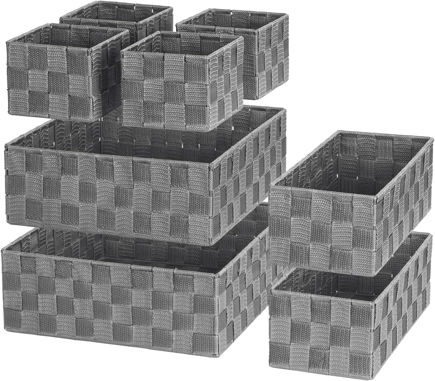 Discount Woven Storage Baskets for Organizing 6 Pack, Large&Small Storage Cube Bins Set for Bathroom, Storage Boxes - Image 4