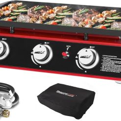 Alternative view of Discount Royal Gourmet PD1301S Portable 3-Burner Tabletop Gas Griddle, 25, 500 BTU Cooking Power, 304 Sq. In. Cooking Surface
