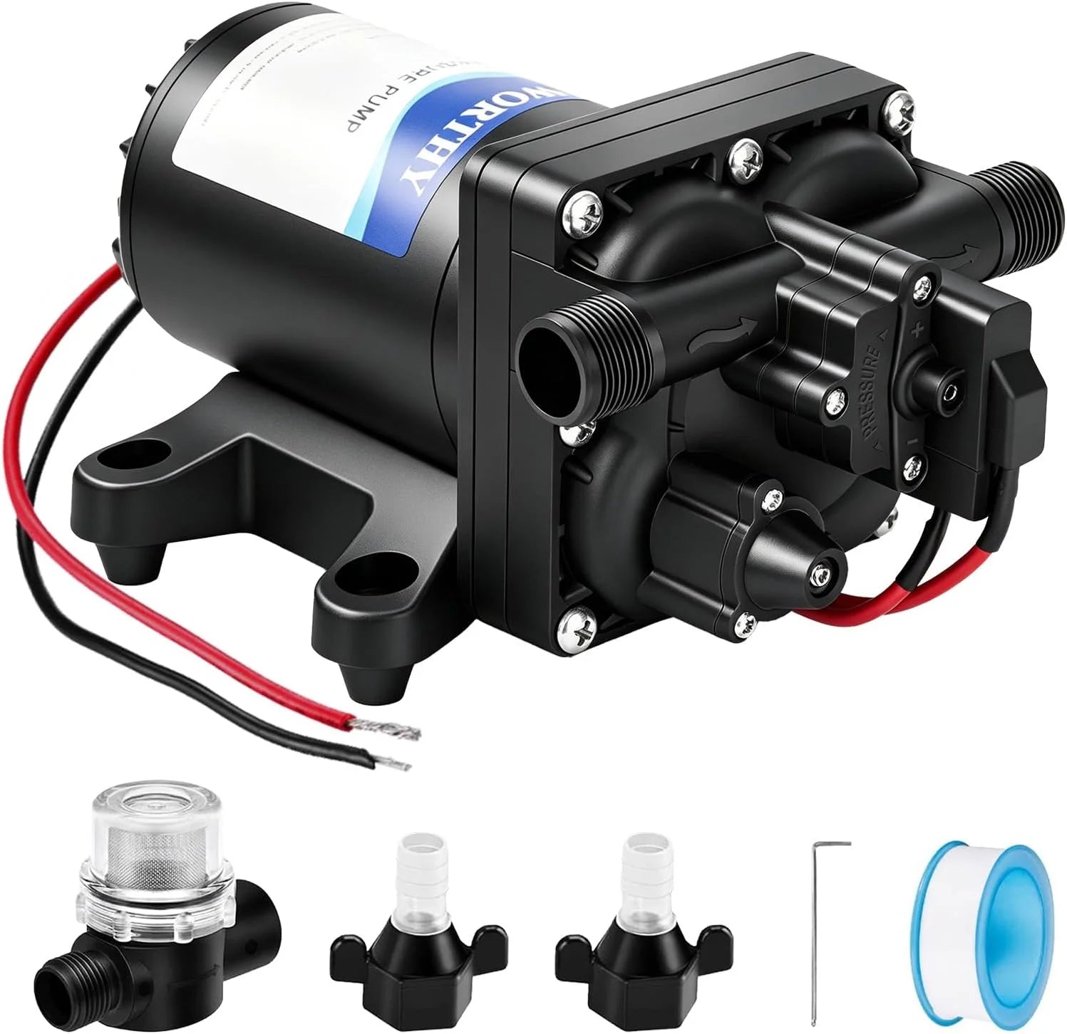 Discount 33-Series Industrial Water Pressure Pump 110V AC 4.0GPM 50PSI RV Fresh Water Diaphragm Pump include Garden - Image 5