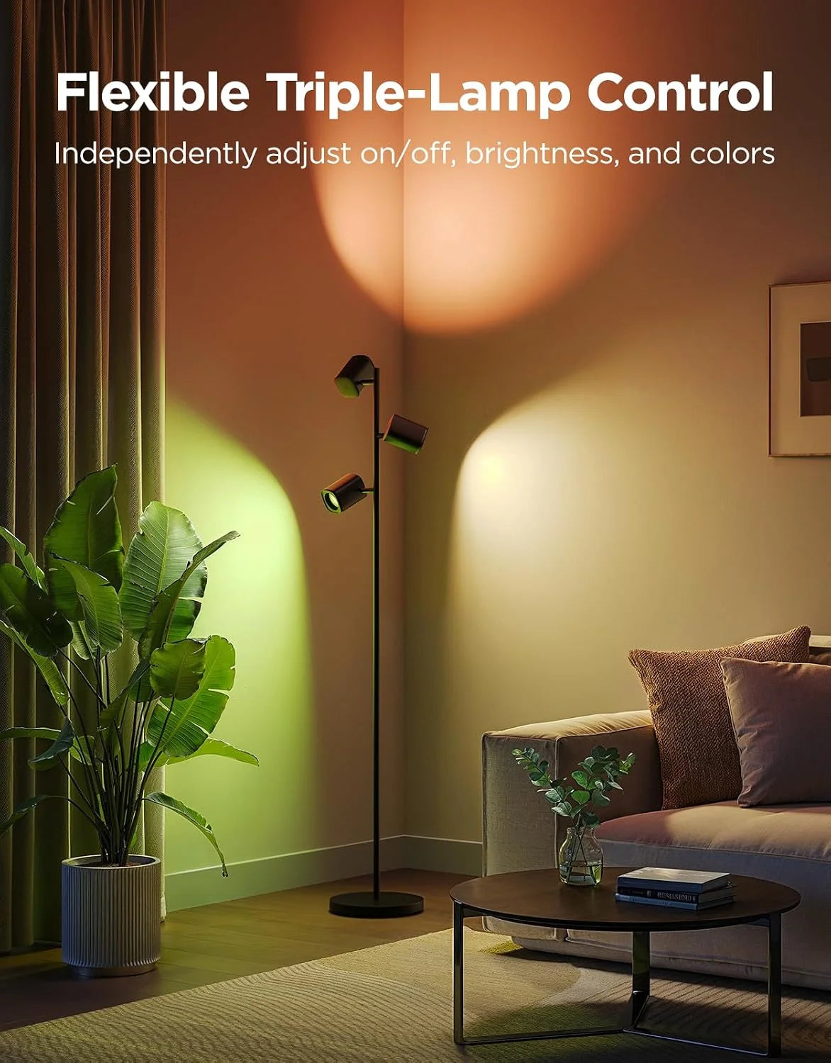 Discount Tree Floor Lamp with 3 Rotatable Lights - Image 2