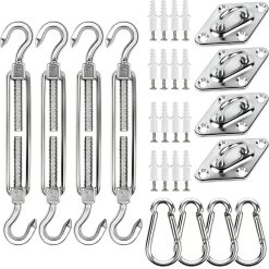 Discount yofit 80Pcs Shade Sail Hardware Kit 6 inch for Triangle Rectangle Sun Shade