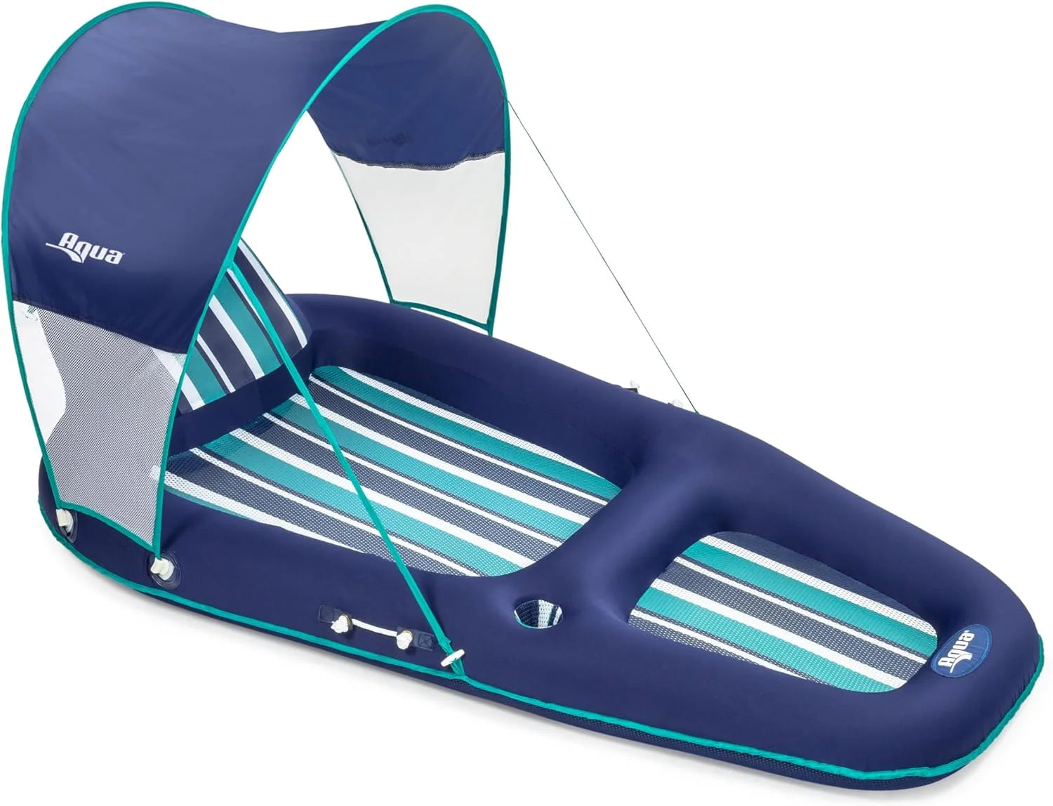 Discount Aqua Luxury Water Pool Lounge, Extra Large, Inflatable Pool Floats for Adults with Headrest - Image 2