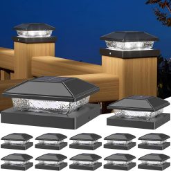 Alternative view of Discount Solar Post Cap Lights, 4x4 Post Solar Light Cool White, White 12 Pack " For Home Projects
