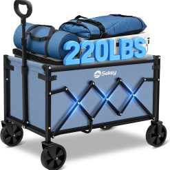 Alternative view of Discount Sekey Wagon Cart with Wheels with 220LBS Capacity,Heavy Duty Wagon Carts Foldable,Lightweight Utility Portable Cart for Grocery